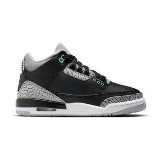 Air Jordan 3 Retro black/green-glow/gray-white size 4.5Y